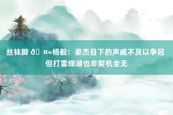 丝袜脚 🤫杨毅：豪杰目下的声威不及以争冠 但打雷绿湖也非契机全无