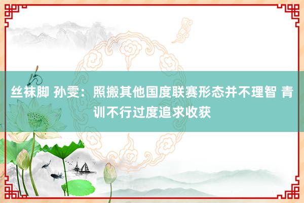 丝袜脚 孙雯：照搬其他国度联赛形态并不理智 青训不行过度追求收获